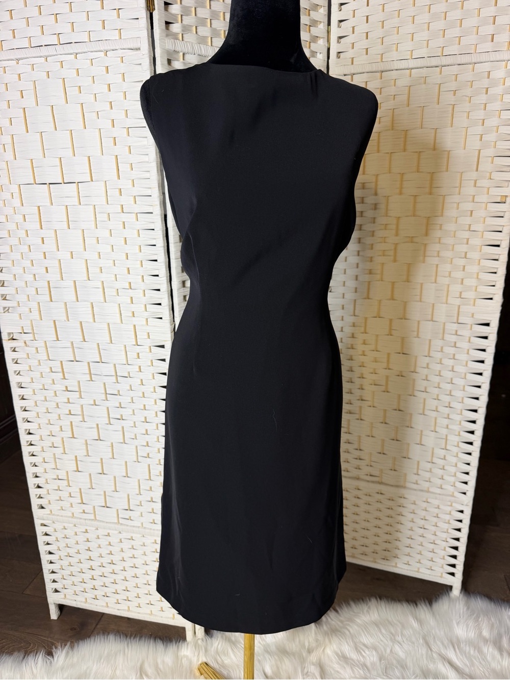 Vintage Clifford&s Elegant Black Backless Sheath Dress